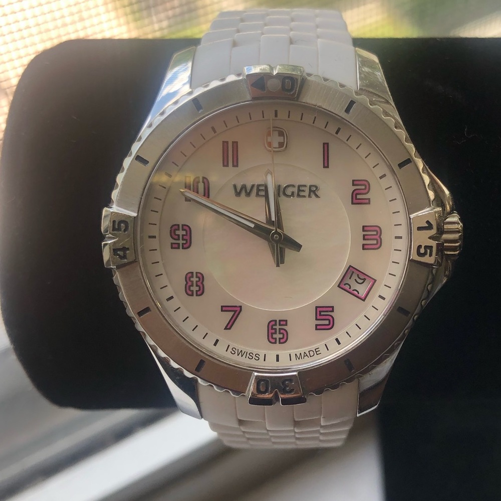 Wenger  silicone watch w/ mother of pearl face.